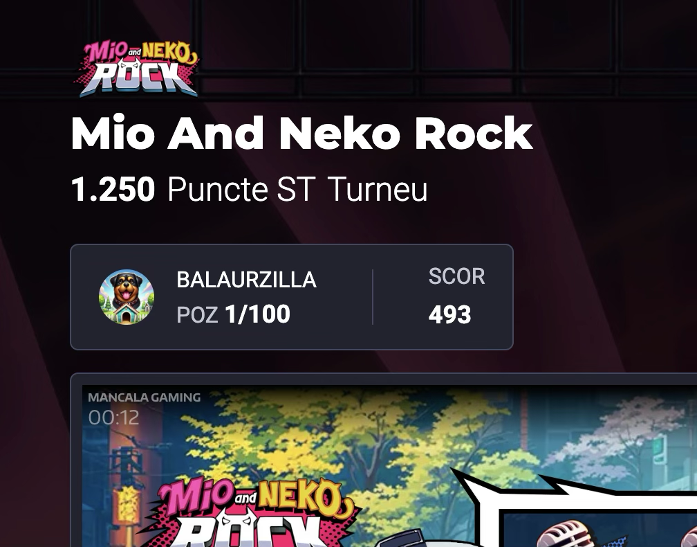 Poti vedea mereu scorul si pozitia ta in partea de sus a paginii turneului
